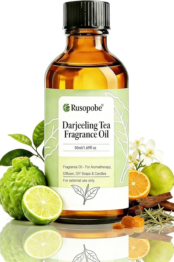 Darjeeling Tea Diffuser Oil Inspired by Bv.lg.ari for Home & Hotel, Long-Lasting Safe Fragrance Oil for Waterless & Cold Air Diffusers, Candle Soap DIY Crafting - Black Tea, Bergamot, Musk - 1.69Fl Oz