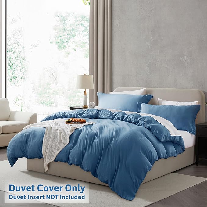 Nestl Blue Heaven California King Duvet Cover Sets - Soft Double Brushed Cal King Duvet Cover, 3 Piece, with Zipper Closure, 1 Duvet Cover 104x98 inches and 2 Pillow Shams