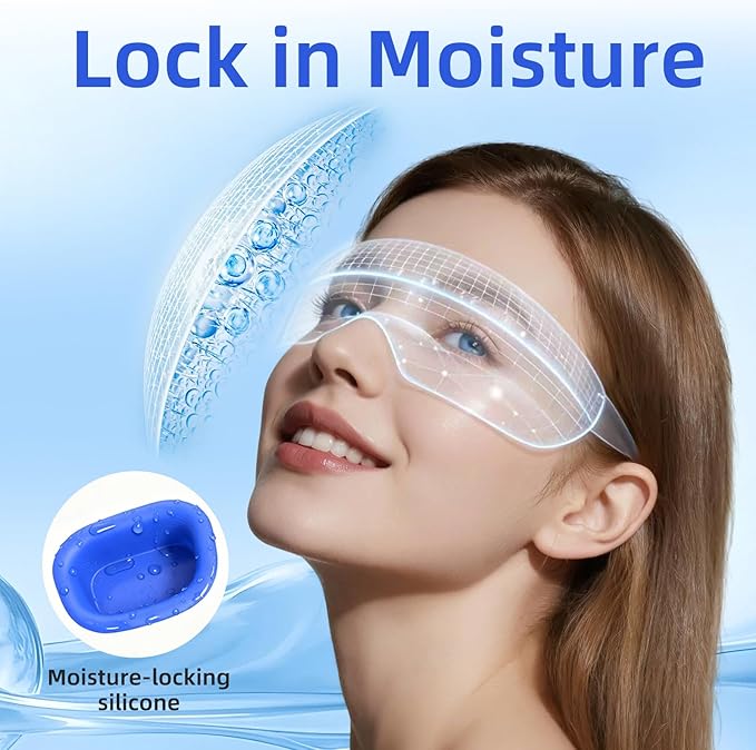 Sleep Mask for Dry Eyes, Moisturizing Blackout Dry Eye Mask with Removable Silicone Cups, Soft Adjustable Comfortable for Travel & Night Sleep