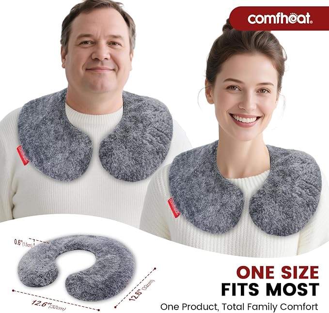 Lavender Microwave Neck Pillow, Heatable/Chillable Microwaveable Heated Neck Wraps for Pain Aromatherapy with Removable Washable Cover, Great for Relaxation and Pain Relief