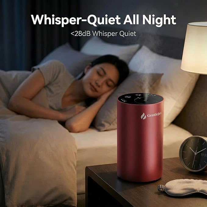 GentleJet LiteMist Waterless Nebulizing Essential Oil Diffuser – Cold Air Aromatherapy, USB-C Cordless 2000mAh Battery, Aluminum Portable for Home Office Car, 20ml