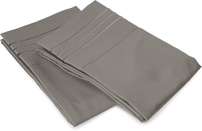 Elegant Comfort Premium Hotel Quality 2-Piece Pillowcase Set, Luxury & Softest 1500 Thread Count Egyptian Quality Bedding Pillowcases, Wrinkle and Fade Resistant, Standard/Queen