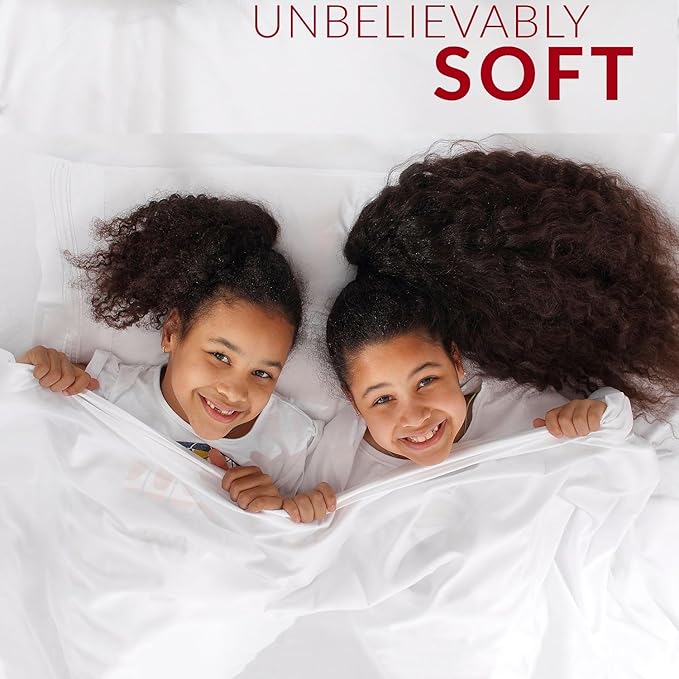 Mellanni Twin XL Sheets Set - 3 PC Iconic Collection Bedding - Hotel Luxury, Extra Soft, Cooling Bed Sheets - Wrinkle, Fade, Stain Resistant (Twin Extra Long, Striped Gray/Silver)