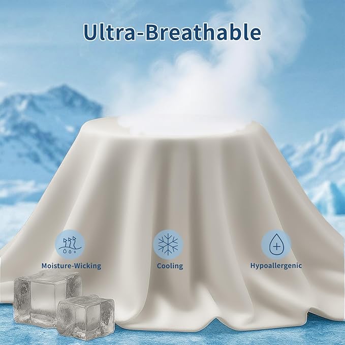 Premium Cooling Pillowcases Queen Size Set of 2 for Hot Sleeper&Night Sweats Beauty Sleep Reduces Wrinkles&Frizz Softer Than Silk Pillow Cover Oeko-TEX Certified Champagne Breathable