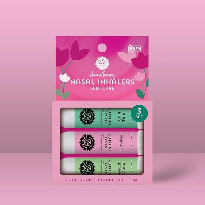 Aromatherapy Nasal Inhaler Sticks Collection - All-Natural Wellness Kit | Made with Undiluted Essential Oil Blends for Overall Well-Being (3 Pack, Self Care)