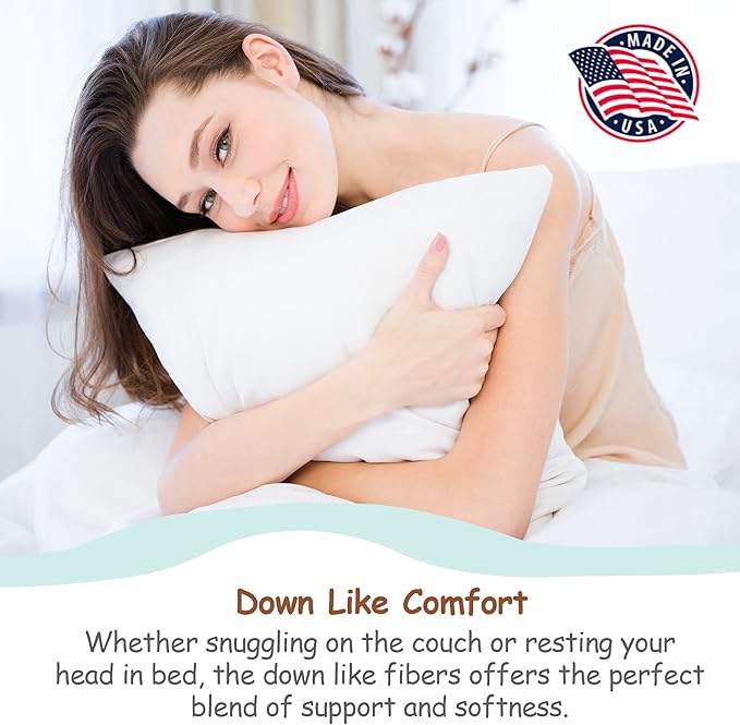 Pillowflex Synthetic Down Pillow Insert - 12x18 Down Alternative Pillow, Ultra Soft, Small Rectangle, Lumbar, Travel, Neck, Sleeping Pillow - 1 Decorative Pillow Form