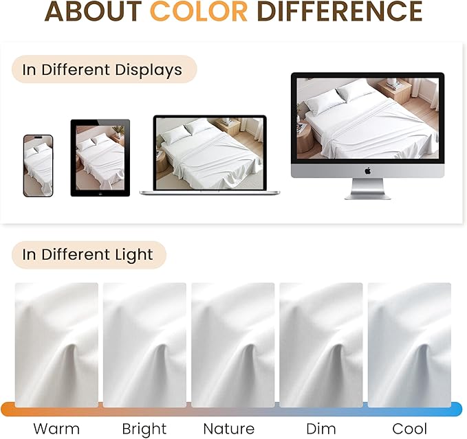 Twin Size 3 Piece Bed Sheet Set - Ultra Imitation Cotton-Premium Breathable & Cooling Sheets - Hotel Luxury Bed Sheets Deep Pocket up to 15"- Wrinkle, Fade, Stain Resistant (White, Twin)