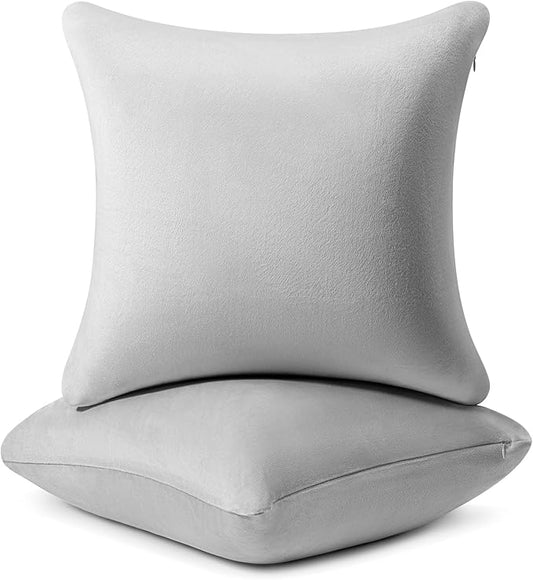 AM AEROMAX 18 ×18 Pillow Insert (Pack of 2) Memory Foam Throw Pillow Insert Sham Square for Decorative Cushion Bed Couch Sofa Without Deform After Longtime Use(Grey)