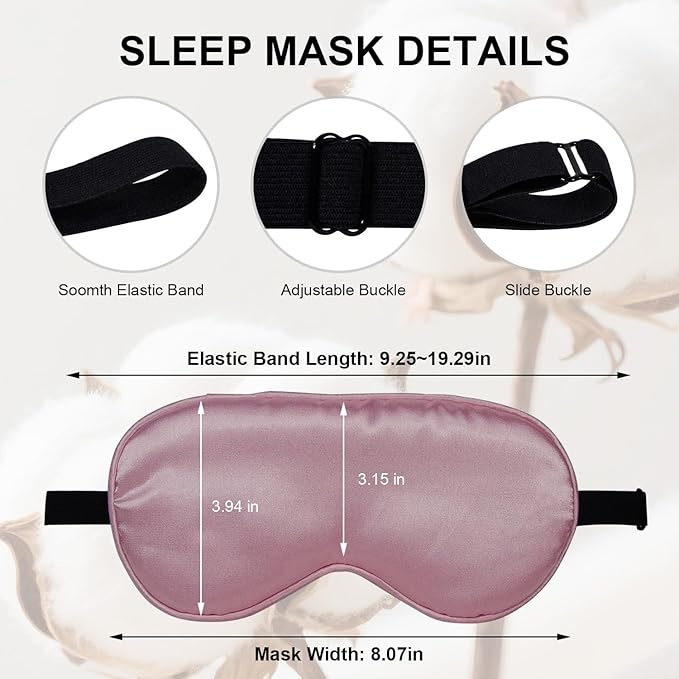 Silk Sleep Mask, Black, Adjustable Strap for Light Blocking, Travel Rest, Puffy Eyes Relief, Single Pack (Gold)