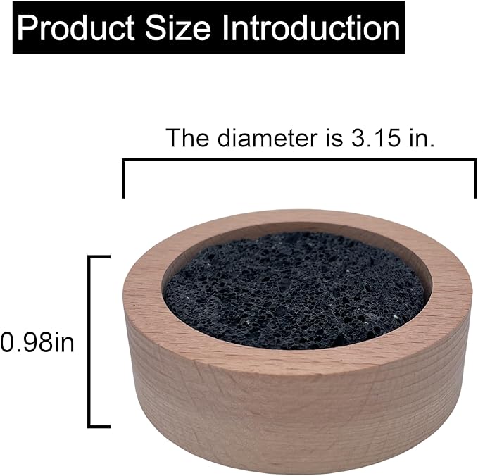 Passive Diffuser Lava Rock Natural Set Essential Oil Aromatherapy Stone for Home, Office, Car & Gifts - Compact Wood Bas (2)