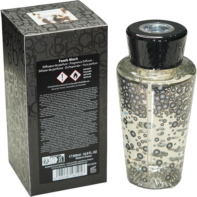 Baobab Collection Diffuser Pearls Black, Ginger-Rose-Grapefruit, Elegant Luxurious French Home Fragrance, Perfect Home Accent & Gift, 16.9 fl.oz./500 ml.