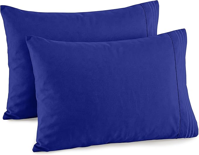 Elegant Comfort Premium Hotel Quality 2-Piece Pillowcase Set, Luxury & Softest 1500 Thread Count Egyptian Quality Bedding Pillowcases, Wrinkle and Fade Resistant,Royal Blue