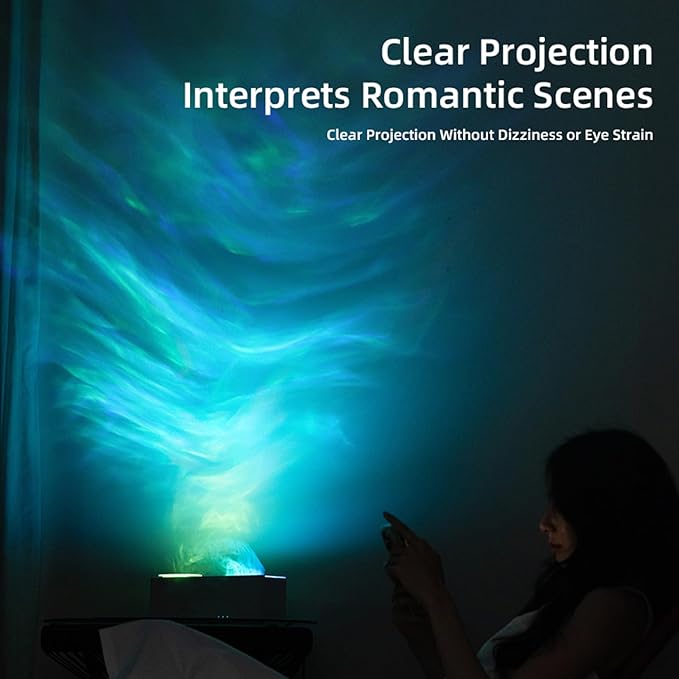 Flame Aroma Diffuser with Starry Sky Projection, Essential Oil Diffuser,150ml Humidifier with Remote Control,Timer,Waterless Auto Shut-Off for Home Office Bedroom