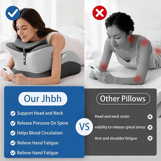 Ergonomic 27° Memory Foam Wedge Pillow for Bed, Multi-Position Support Pillow for Back, Neck & Legs, Positioning Pillow for Reading, Sitting Up & Relaxing, Gray
