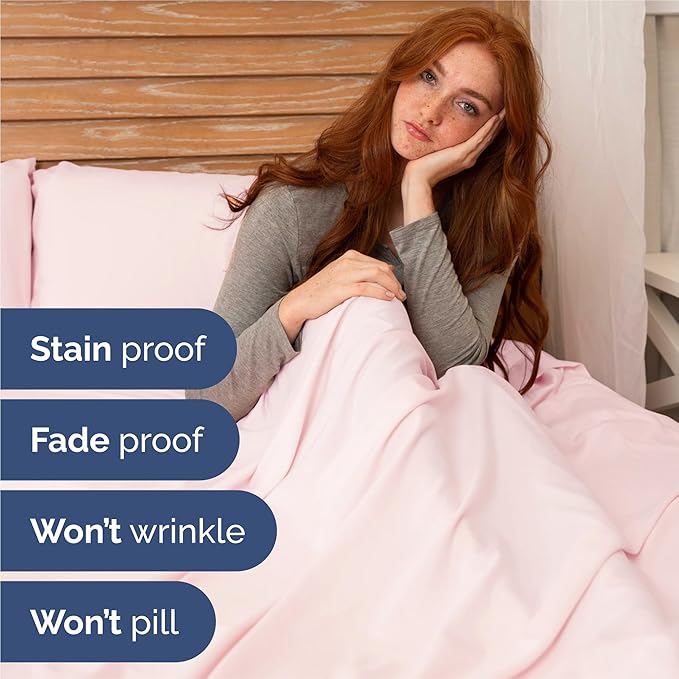 Split King 7 Piece Sheet Set - Comfy, Breathable & Cooling - Soft Hotel Luxury Bedding for Women, Men, Kids, Teens & Children - 1 Flat & 2 Fitted Sheets & 4 Pillowcases w/ Deep Pockets - Lavender Pink