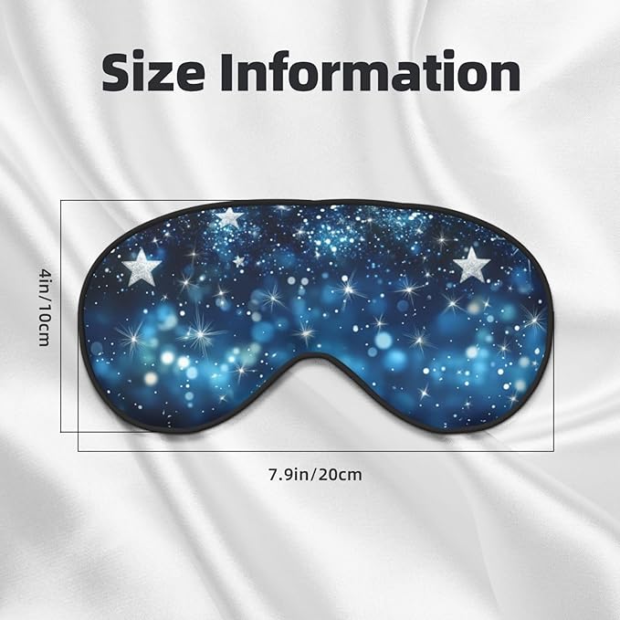 Glittering Star Sleep Mask Eye Mask with Adjustable Strap Eye Sleep Shade Cover Blocks Light for Women Men Airplane Travel Nap