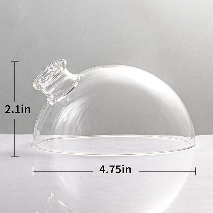 Essential Oil Diffuser Glass Dome,The Diameter is 4.75 Inches, 2.1Inches High,Not Fit for All The Diffuser，Please Choose Carefully
