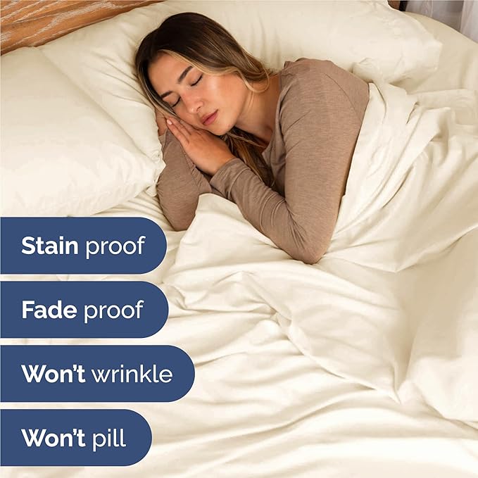 Cal King 6 Piece Sheet Set - Comfy, Breathable & Cooling - Soft Hotel Luxury Bedding for Women, Men, Kids, Teens and Children - 1 Flat & 1 Fitted Sheet & 4 Pillowcases with Deep Pockets - Off White