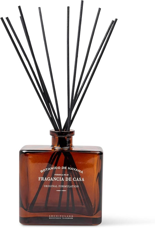 Archipelago Botanicals Botanico de Havana Diffuser, Includes Fragrance Oil, Decorative Wooden Cap and 10 Diffuser Reeds, Perfect for Home Décor (7.85 fl oz)