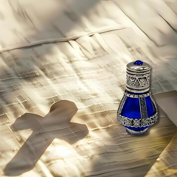 Spikenard Anointing Prayer Oil in Reusable Blue Cobalt Glass Vial 0.24fl.oz/7ml