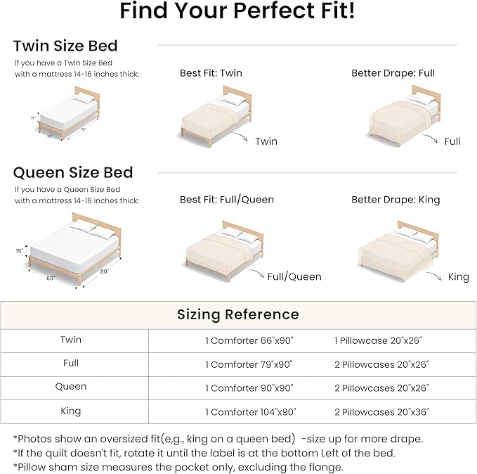 Love's cabin Full Size Comforter Set Beige, 3-Piece 90% Polyester 10% Linen Blend Bedding Set, Linen-Look Textured Stripe, Down Alternative All-Season Comforter with Pillow Shams | Soft, Breathable, Lightweight