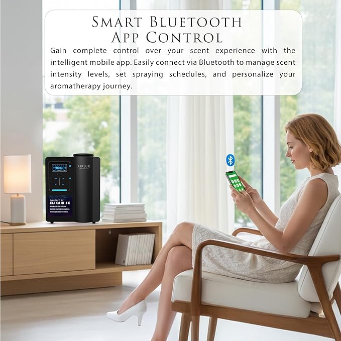Jupiter 5000 Smart Scent Air Machine for Large Spaces, Hotel Scent Diffuser with Cold Air Elixair 3X Tech 1000ML, Up to 28.000 Sq. Ft, Waterless Oil Diffuser for Hotel, Office, Spa (Black)