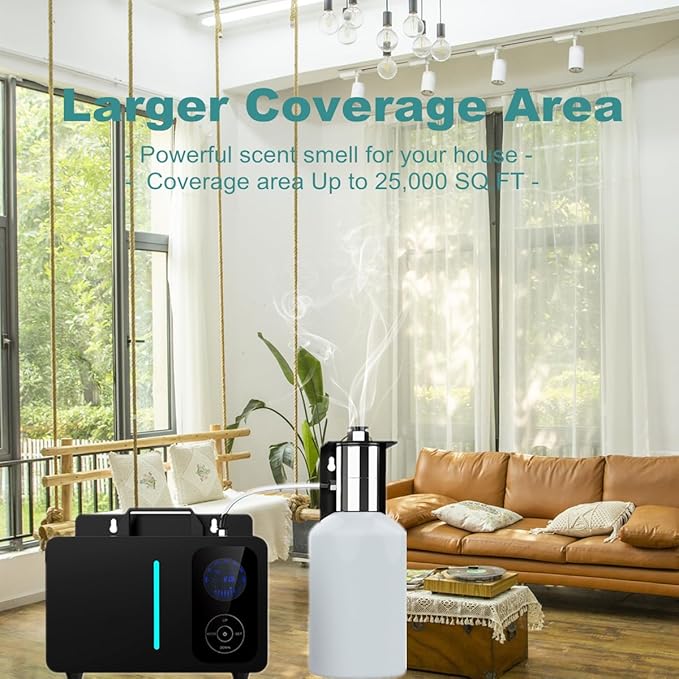 Oil Diffuser HVAC - Wifi App Scent Diffuser Machine Covering 25,000 Sq.Ft for Home, Scent Cold-Air Waterless Oil Diffusers, Air Fresheners for Home Long Lasting for large Room- USA Ship