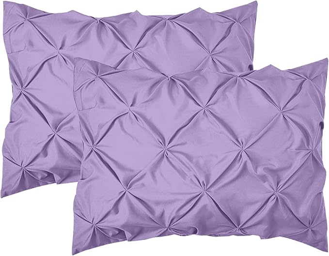 Elegant Comfort 2-Pack Sham Set Pinch Pleat Design, 1500 Premium Hotel Quality Microfiber, Stylish Design-Easy Care, Wrinkle and Stain Resistant, 2-Piece Sham Set, Pleated King, Lilac