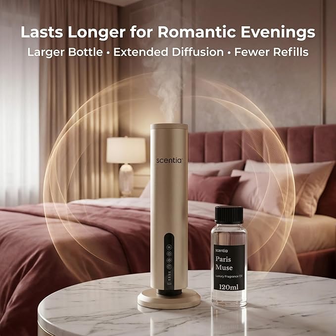 Scentia Paris Muse Diffuser Oil Refill – Hotel Fragrance Oil Inspired by Hotel Costes Paris – 120 mL – Rose, Sandalwood & Clove Long-Lasting Scent for Ultrasonic & Waterless Diffusers, Made in USA