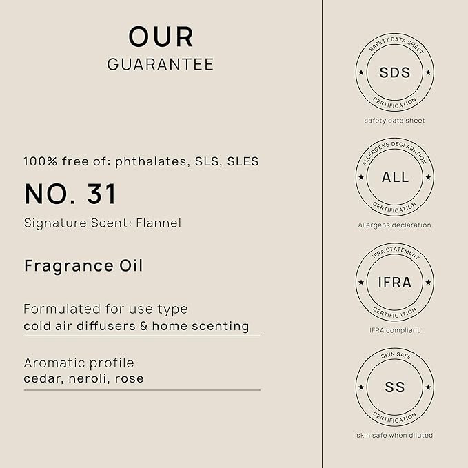 VINEVIDA [Gallon (128 Fl Oz)] Flannel Fragrance Oil for Cold Air Diffusers, Essential Oils for Diffuser Oil Refill & Air Freshener Room Spray