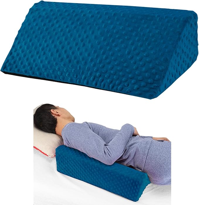 Wedge Pillow for Side Sleeping, Body Positioning Foam Wedge Pillow, Side Wedge Pillow for Sleeping Non-Slip Back Positioning Pillow for Bed Sore Wedge (Blue)