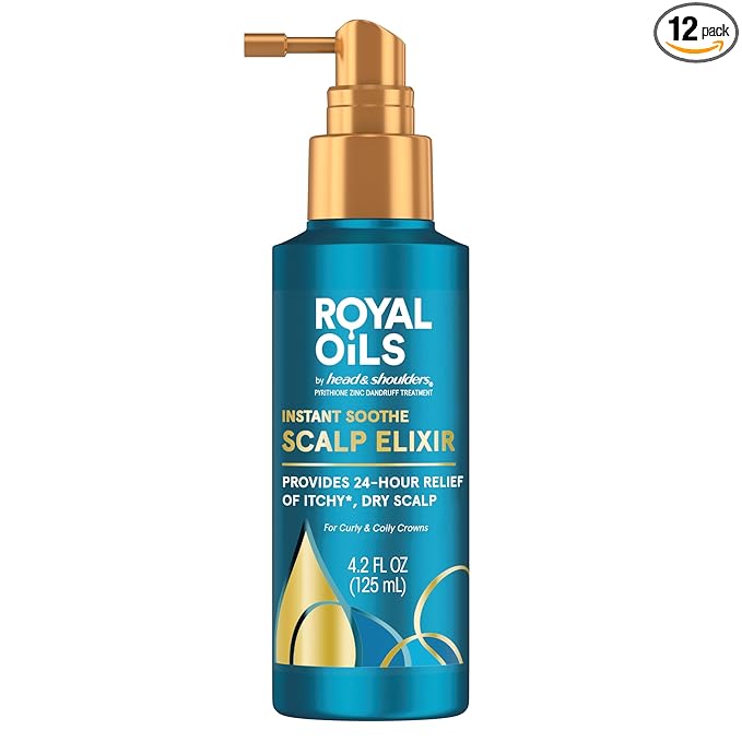 Head & Shoulders Royal Oils Scalp Elixir Treatment, Formulated with Cooling Menthol and Peppermint Oil for Instant Scalp Soothe and Hydration, 4.2 fl oz (Pack of 12)