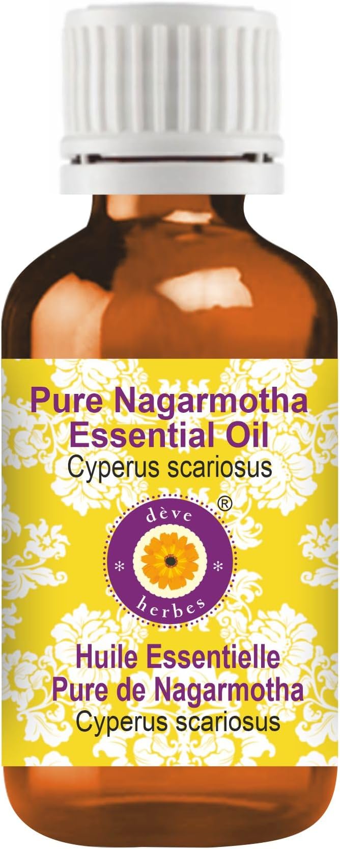 Deve Herbes Pure Nagarmotha Essential Oil (Cyperus scariosus) Steam Distilled 100ml (3.38 oz)