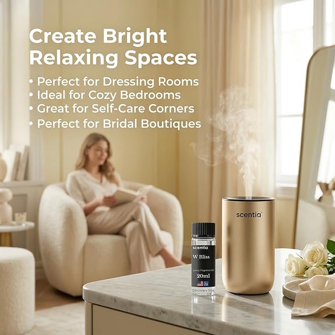 Scentia W Bliss (W Magic) Aromatherapy Oil for Diffuser – Hotel Scent Inspired by W Hotel – 20 mL – Bergamot, Lemongrass & Jasmine Natural Fragrance Oil for Waterless & Cold Air Diffusers, Made in USA