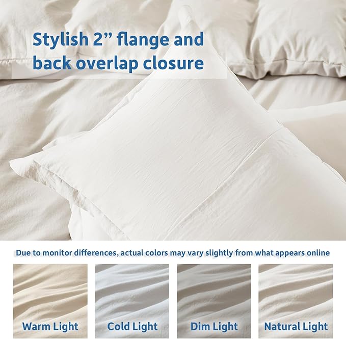 Nestl Off White Duvet Cover King Size - Soft Double Brushed King Duvet Cover Set, 3 Piece, with Zipper Closure, 1 Duvet Cover 104x90 inches and 2 Pillow Shams