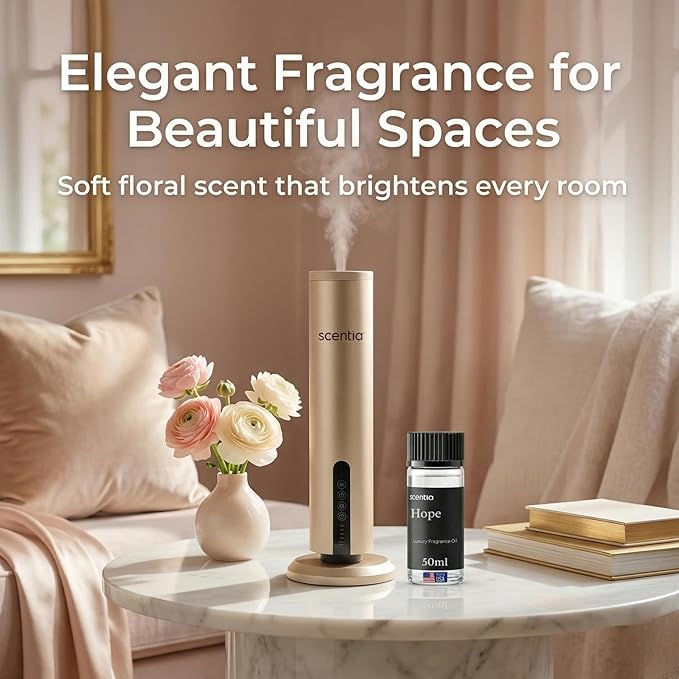 Scentia Hope Floral Fragrance Oil for Diffusers – Feminine Floral Home Scent with Citrus, Jasmine, Lily & Sweet Musk – Aromatherapy Oil for Cold Air, HVAC & Ultrasonic Diffusers – 50 ml (1.69 fl oz)