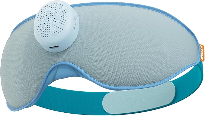 Housbay Sound Machine with Eye Mask for Sleeping, Nap & Bedroom, Blocks Snores & Prevents Early Wake-Ups for Light & Noise Sensitive Sleepers, Ice Blue