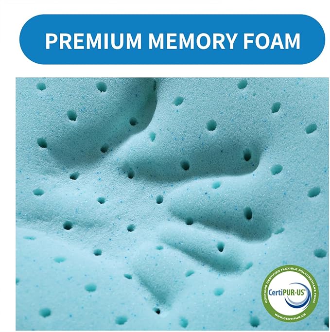 Adjustable Memory Foam Pillow's One Layer - 1 Height 1.2'' Insert for Cervical Pillow to Raise Height, CertiPUR-US Memory Foam Piece, Ultra Thin Pillow for Stomach Sleeper, Blue, Ultra Soft
