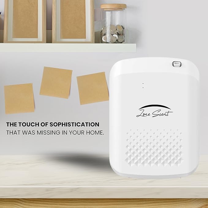 Smart Essential Oil Diffuser for Home and Commercial Use – 1500 Sq Ft Cold Air Scent Machine – Waterless, Quiet, Safe, App-Controlled Aroma Diffuser – ZS-01F (White)