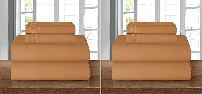 Elegant Comfort Luxury Soft 1500 Premier Egyptian 4-Piece Premium Hotel Quality Wrinkle Resistant Coziest Bedding Set, All Around Elastic Fitted Sheet, Deep Pocket up to 16inch, King, Bronze