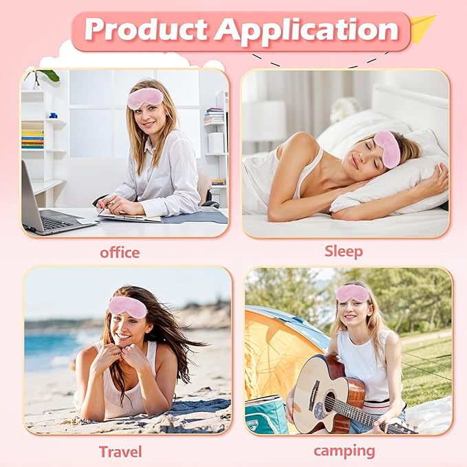 Oruola 2pcs Sleep Masks for Kids,Comfortable Kids Sleep Masks Girls,Kids Eye Mask for Sleeping,Sleep Mask Plush Blindfold Satin Back Faux Fur Sleep Mask for Kids Women Men Travel Nap,Pink Sleep Mask