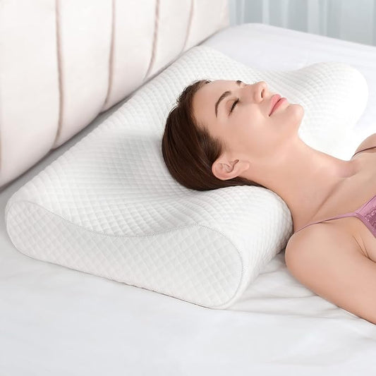 AM AEROMAX 32" King Size Contour Memory Foam Pillow, Cervical Pillow for Neck Pain Relief, Neck Orthopedic Sleeping Pillows for Side, Back and Stomach Sleepers