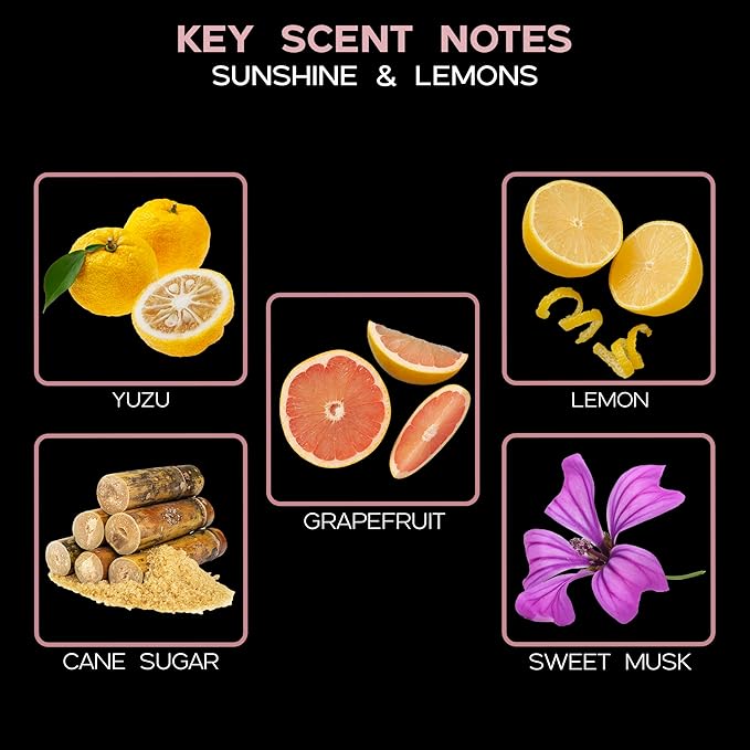 Sunshine & Lemons Diffuser Oil - Luxury Essential Oils for Diffuser Refill & Air Freshener Room Spray - Long-Lasting & Natural Home Fragrance, Scented Oil for Diffusers, USA Made, 4oz