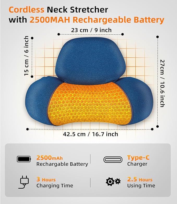 Upalled Neck Cervical Pillows, Rechargeable Neck Massager Cervical Pillows Neck Hump for Shoulder Pain