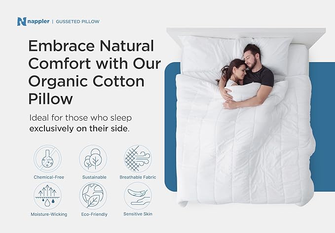 Nappler Side and Back Sleeper Pillow for Neck and Shoulder Pain Relief - Shredded Memory Foam Bed Pillow for Sleeping - 100% Adjustable Fill - King Size - Modal Washable Case. Extra Fill Included