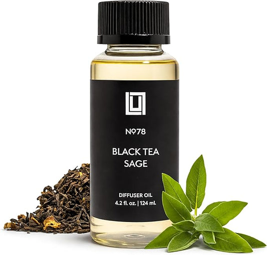 Aroma by Lulu - Black Tea & Sage - Luxury Fragrance Oil for Waterless Cold Air Diffusers - Aromatherapy Fragrance Oil Blend for The Home or Office