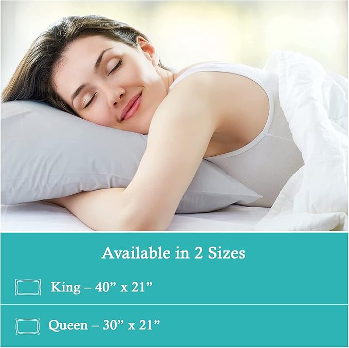 Set of 2 Pillow Cases 600 Thread Count 100% Egyptian Cotton Long Staple Pillowcase, Durable and Silky Soft Pillow Covers, Natural Luxurious Hotel Class Bedding (Queen, Silver)