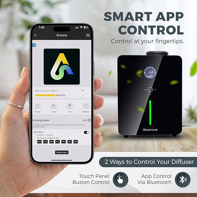Pro Max, Waterless Essential Oil Scent Diffuser. 2026 Upgraded Version. 4000 sq ft. Touch Control Panel and Bluetooth App. Whole Home System.HVAC System Compatible. Home, Office
