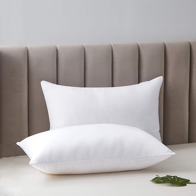 Acanva Bed Pillows for Sleeping, Cooling Hotel Quality with Premium Soft 3D Down Alternative Fill for Back, Stomach or Side Sleepers, Standard (Pack of 2), White