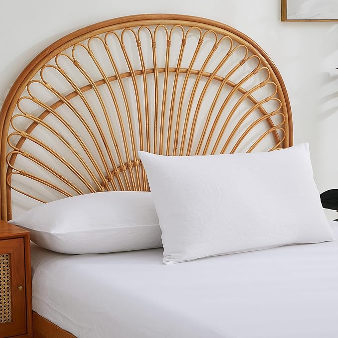 100% French Linen Pillowcase Set of 2, Breathable Envelope Closure Soft Linen Pillow Cover,Soft Luxury Hotel & Home Use, Mothers Day Mom Gift